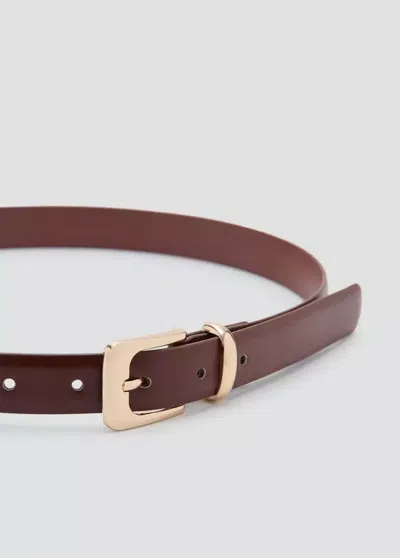 Mango Square Buckle Belt In Brown