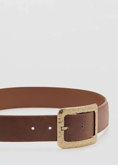 Mango Square Buckle Belt In Brown