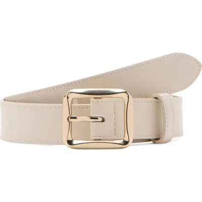Mango Square Buckle Belt Ecru In Neutral