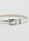 Mango Square Buckle Belt Silver