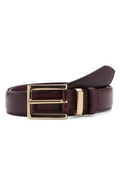 Mango Square Buckle Leather Belt In Brown