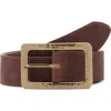 Mango Square Buckle Textured Belt In Brown
