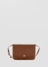 Mango Square Crossbody Bag In Leather