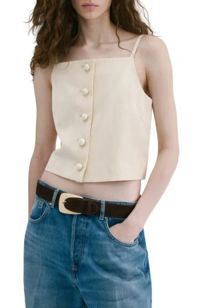 Mango Bonnie Square Neck Strappy Top Co-ord In White