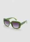 Mango Square Sunglasses Green