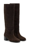 Mango Heel Suede Boots In Brown