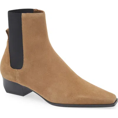 Mango Square Toe Bootie In Brown