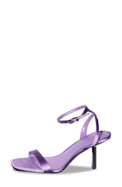 Mango Square Toe Satin Sandal In Lilac