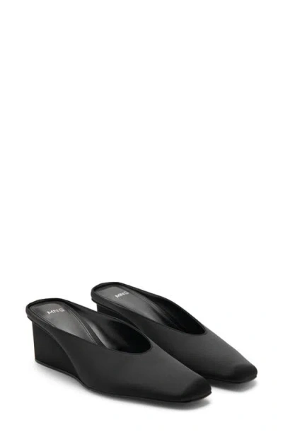MANGO MANGO SQUARE TOE WEDGE MULE