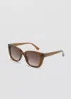 Mango Squared Frame Sunglasses In Brown