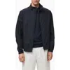 Mango Stand Collar Cotton Zip Jacket In Blue