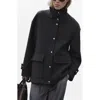 Mango Stand Collar Wool Blend Coat In Medium Heather Grey
