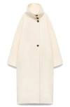 Mango Stand Collar Wool Blend Coat In Neutral