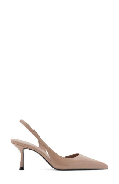 Mango Star Slingback Pointed Toe Half D'orsay Pump In Brown
