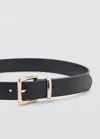 Mango Ceinture Noir - Femme - Xl -