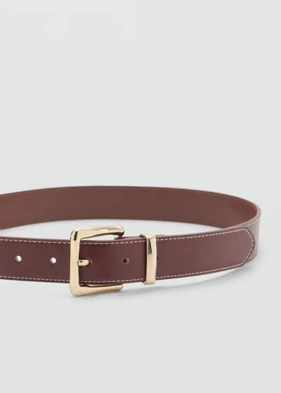 Mango Ceinture Marron - Femme - Xl -