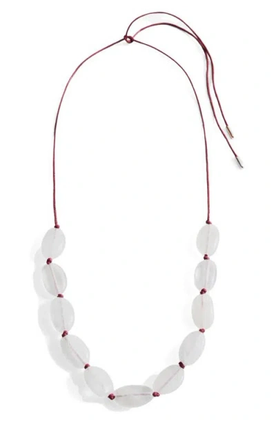 Mango Stone Beaded Cord Necklace