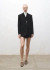 Mango Straight Button Suit Blazer Black In Black