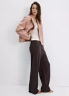 Mango Straight Crinkled Pants In Multi