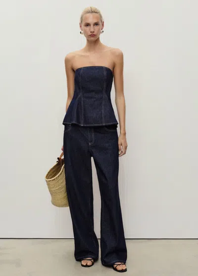Mango Straight-fit Belt Jeans Open Blue