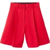 Mango Straight Fit Bermuda Shorts In Red