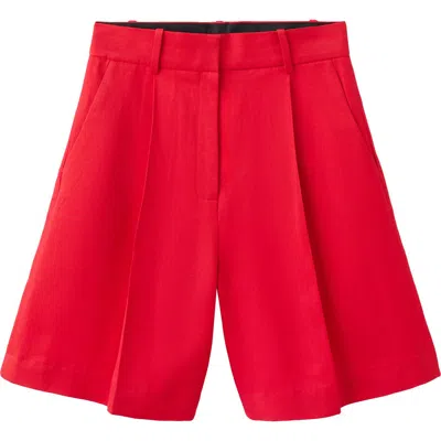 Mango Straight Fit Bermuda Shorts In Red