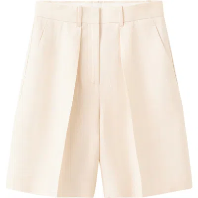 Mango Straight Fit Bermuda Shorts In White
