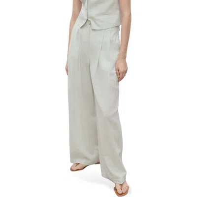 MANGO MANGO STRAIGHT FIT COTTON & LINEN SUIT PANTS