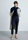Mango Straight-fit Cotton Trousers Navy