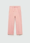 MANGO STRAIGHT-FIT COTTON TROUSERS PINK