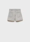 Mango Straight-fit Denim Shorts Denim Grey In Denim Grey