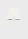 Mango Straight Denim Shorts White In White