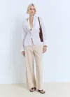 Mango Straight-fit Denim Trousers Sand