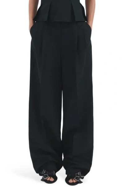 Mango Straight Fit Linen Blend Pants In Blue