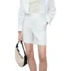 Mango Straight-fit Linen Shorts Off White In White
