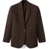 Mango Straight Fit One-button Suit Blazer In Brown