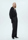Mango Straight-fit Pleated Trousers Charcoal In Charcoal