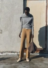 Mango Pantalon Droit Pinces Marron Moyen - Femme - 34 -  In Marron Moyen