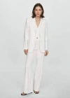 Mango Veste Costume Droite In Blanc