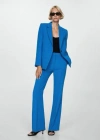 MANGO STRAIGHT-FIT SUIT JACKET BLUE