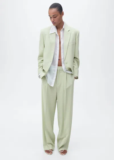 Mango Straight-fit Suit Jacket Pastel Green