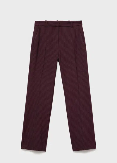 Mango Straight-fit Suit Trousers Burgundy