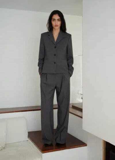 Mango Straight-fit Suit Trousers Grey
