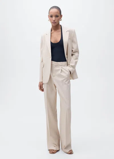 Mango Straight-fit Suit Trousers Nude