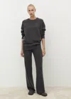 Mango Pantalon Droit Maille Gris Anthracite - Femme - L -  In Blue