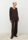 Mango Pantalon Droit Maille Chocolat - Femme - L -  In Brown