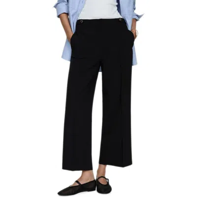Mango Straight Leg Ankle Pants In Black