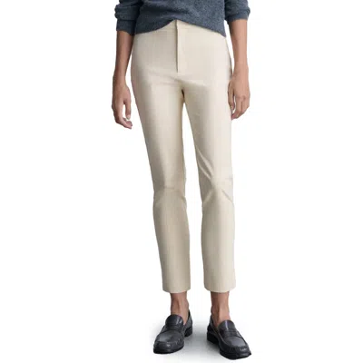 Mango Straight Leg Ankle Pants In Ecru