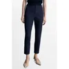 Mango Straight Leg Ankle Pants In Navy