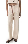Mango Straight Leg Cotton Pants In Ecru